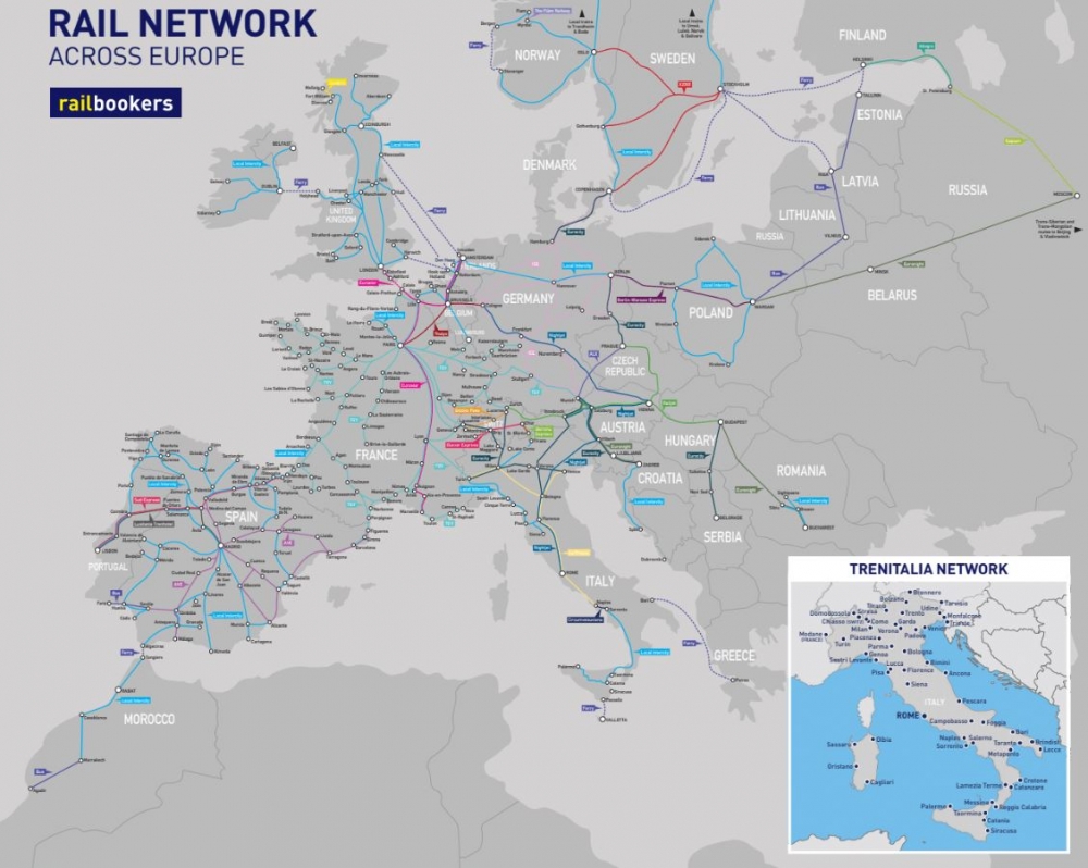 Railbookers - Trenitalia Route Map